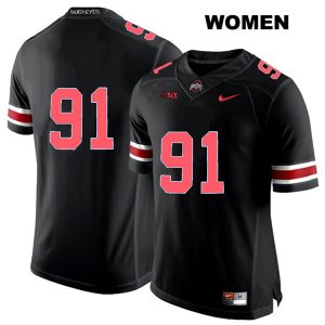 Women's NCAA Ohio State Buckeyes Drue Chrisman #91 College Stitched No Name Authentic Nike Red Number Black Football Jersey BZ20B28GH